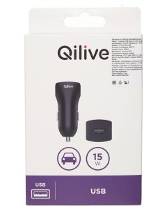 Устройство зарядное автомобильное 1 USB 3A черный Qilive