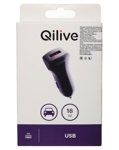 Устройство зарядное автомобильное 1 USB QC3 0 черный Qilive