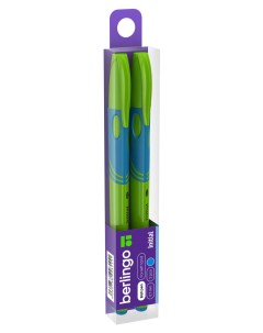 Ручка шариковая Initial для левшей светло синяя 0 7мм 2 шт Berlingo