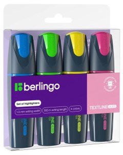 Набор текстовыделителей Textline HL300 1 5 мм 4 цвета Berlingo