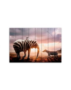 Картина Полосатый слон и зебра Дом корлеоне