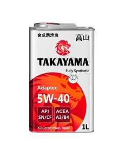 Масло моторное API SN CF ACEA A3 B4 SAE 5W 40 1л Takayama