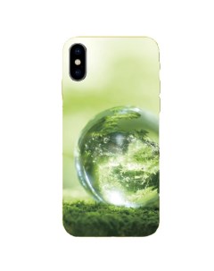 Чехол силиконовый для iPhone X XS с дизайном зеленый шар Hoco