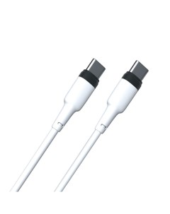 Кабель USB Type C to USB Type C 25W 1m White Red line