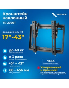Наклонный кронштейн для телевизора TR 2020T 17 43 черный Триколор