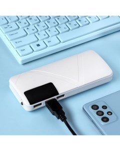 Внешний аккумулятор LuazON PB 05 6000 мАч 3 USB 2 А дисплей фонарик белый Luazon home