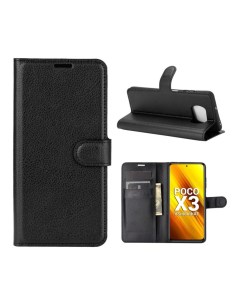 Чехол Wallet для смартфона Poco X3 NFC черный Printofon