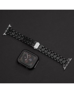 Ремешок с защитным корпусом для Apple Watch 45 мм черный Qvatra
