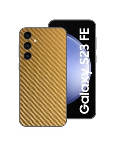 Защитная пленка под карбон для Samsung Galaxy S23 FE на заднюю часть золотистая Nobrand