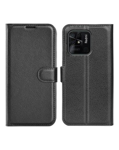Чехол Wallet для смартфона Xiaomi Redmi 10C черный Printofon