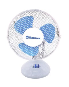 Вентилятор настольный SA 13B белый голубой Sakura