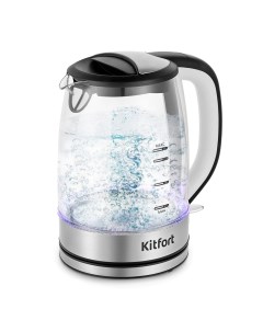 Чайник электрический КТ 6628 1 7 л прозрачный серый черный Kitfort