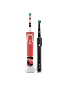 Электрическая зубная щетка Family Edition Pro 1 700 Kids Cars красный черный Oral-b