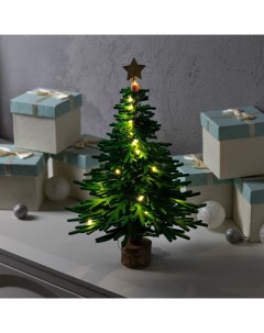 Набор для творчества елка зеленая 18 x 36 x 18 см дерево текстиль батарейки свечение Luazon lighting