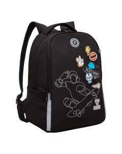 Рюкзак школьный RB 451 1 легкий с двумя отделениями для мальчика черный черный Grizzly