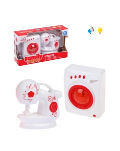 Игровой набор Бытовая техника стиральная машинка и миксер красно белый Наша игрушка
