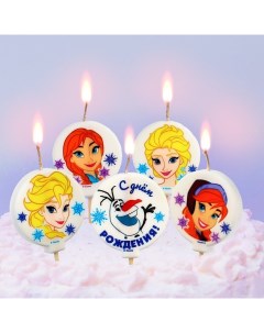 Свеча в торт набор Эльза Холодное сердце 5 шт Disney