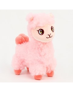 Мягкая игрушка Лама 25 см цвет розовый Nobrand