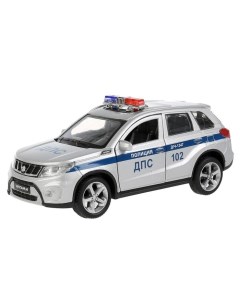 Машина металлическая Suzuki Vitara полиция 12 см откр двери и багажник серебристый Технок