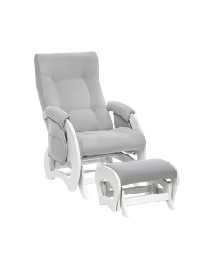 Кресло глайдер и пуф для мамы для кормления Ария Дуб молочныйV51 Light Grey Milli