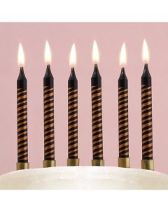 Свечи в торт Happy birthday черные 6 шт Страна карнавалия