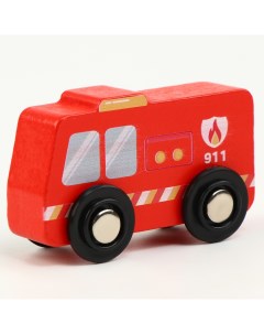 Детская пожарная машинка совместима с набором Ж Д транспорт размер 7х3х4 5 см синий Nobrand