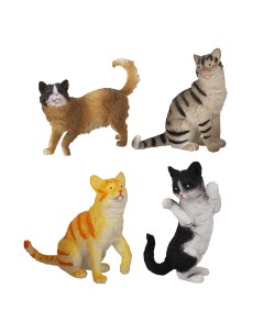 Игровой набор домашних животных Р45 Кошки 4 штуки Tongde