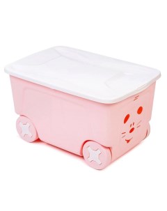 Детский ящик для игрушек COOL на колесах 50 литров цвет розовый Plastic centre