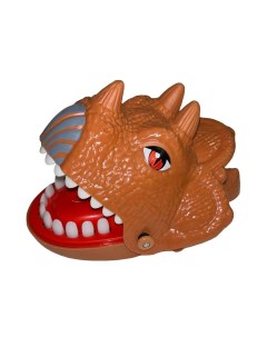 Игрушка хваталка зубастик динозавр коричневый Nobrand