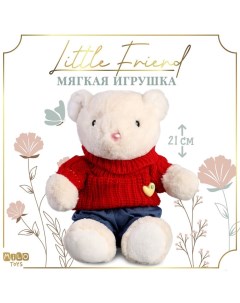 Мягкая игрушка Little Friend мишка в красном свитере Milo toys
