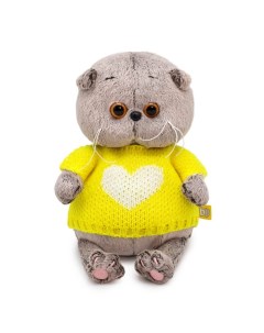Мягкая игрушка Басик BABY в свитере с сердцем 20 см Басик и ко