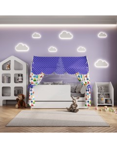 Кровать детская 85х163 5х155 см Сладкий сон с текстилем и ящиком вход справа Базисвуд