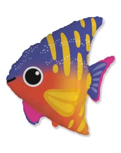Шар фольгированный 25 фигура Тропическая рыбка Flexmetal