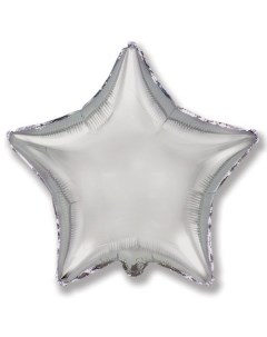 Шар фольгированный 18 Серебро звезда 5 шт Flexmetal