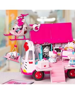 Игровой набор Скорая помощь Hello Kitty с вертолетом автомобилем и фигурками Магия кукол