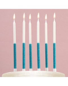 Свечи в торт В твой день рождения голубые 6 шт Страна карнавалия