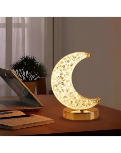 Светильник ночник настольный 3D 2 режима свечения луна золото полумесяц Nobrand