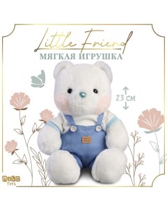 Мягкая игрушка Little Friend медведь в синем комбинезоне Milo toys