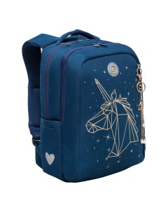 Рюкзак школьный RG 466 1 с карманом для ноутбука 13 двумя отделениями синий Grizzly