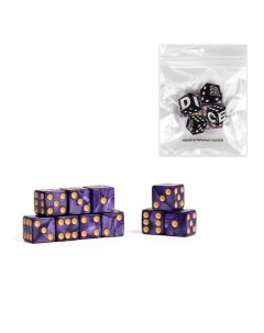 Набор кубиков игральных 10 шт 1 6 х 1 6 см фиолетовые Время игры