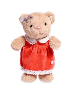 Мягкая игрушка Мишка в красном платье 30 см Nobrand