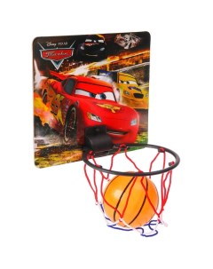 Баскетбольный набор с мячом Тачки диаметр мяча 8 см диаметр кольца 13 5 см Disney