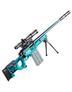 Игрушечная снайперская винтовка М24 выброс гильз мягкие пули голубой Matreshka