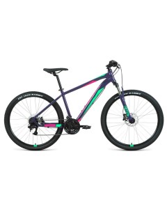 Велосипед Apache 27 5 3 2 HD AL рама 15 2022 года фиолетово зеленый Forward