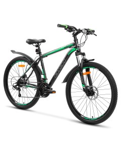 Велосипед Quest 26 размер рамы 16 цвет черно зеленый Аист