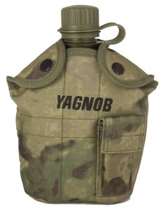 Армейская фляга пластиковая в чехле с алюминиевым котелком 1 л Kamukamu