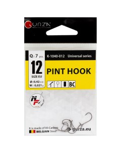 Крючки одинарные Pint Hook размер 12 7 шт Gurza
