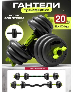 Гантели разборные набор 2 гантели по 10 кг зеленые Fitnesslive
