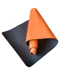 E33581 Коврик для йоги ТПЕ 183х61х0 6 см оранжево черный Спортекс