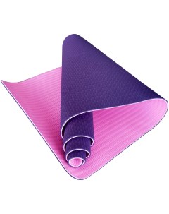 E33579 Коврик для йоги ТПЕ 183х61х0 6 см фиолетово розовый Спортекс